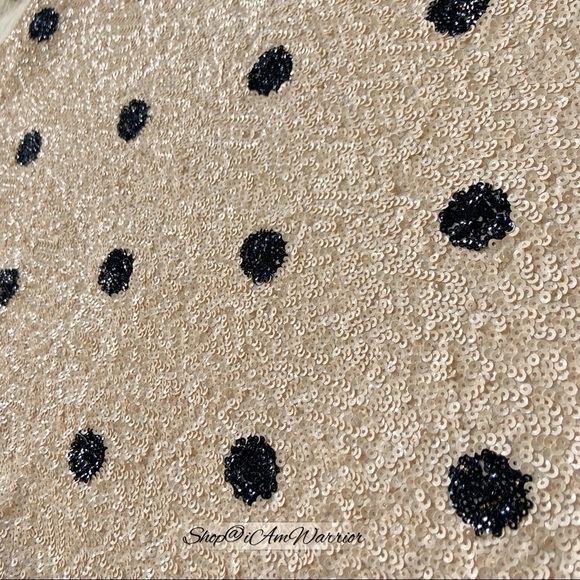 J.Crew ivory & black sequin polka-dot short sleeve top *shop@iamwarrior - Picture 10 of 16